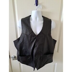 Hot Leathers Vintage Leather Vest Black XL Biker